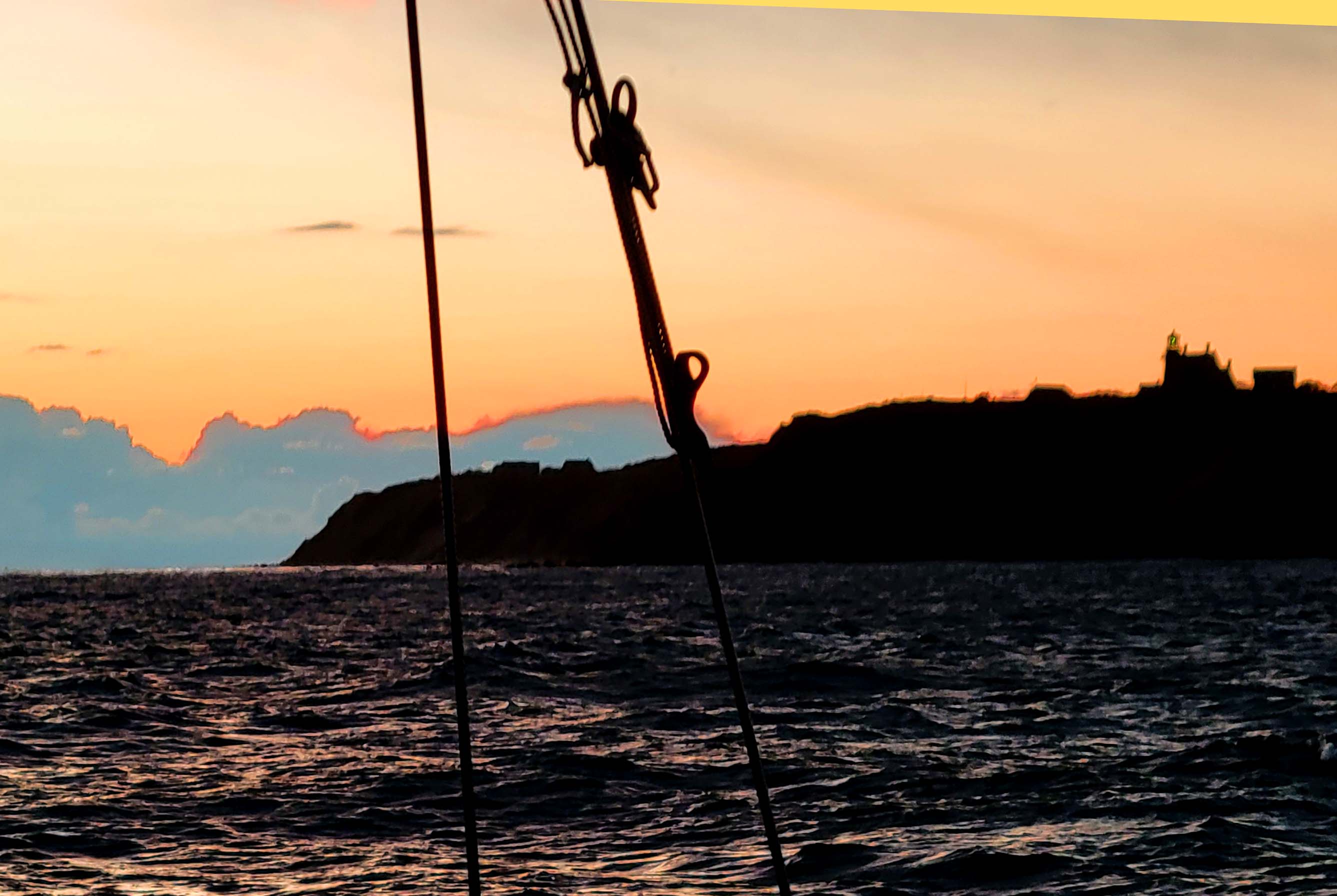 Block Island headland at dusk